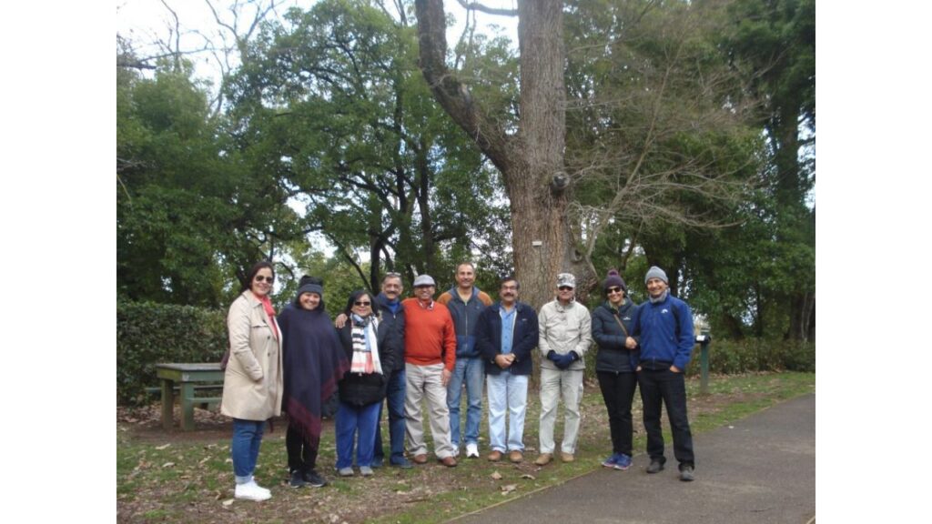 Family weekend outing to Daylesford (10-11 Aug 2018)- Standing (L to R): Mrs Sarika Kaswan; Mrs Sangita Sinha; Mrs Shobha Sakhuja; Col Sudhir Sakhuja H/47; Maj Rajiv Seth D/59; Col Rajesh Kaswan D/77; Maj Samir Shrivastava L/65; Lt Col Arvind K Sinha E/46; Mrs Ashita Panghal; Lt Col Suresh Panghal I/80