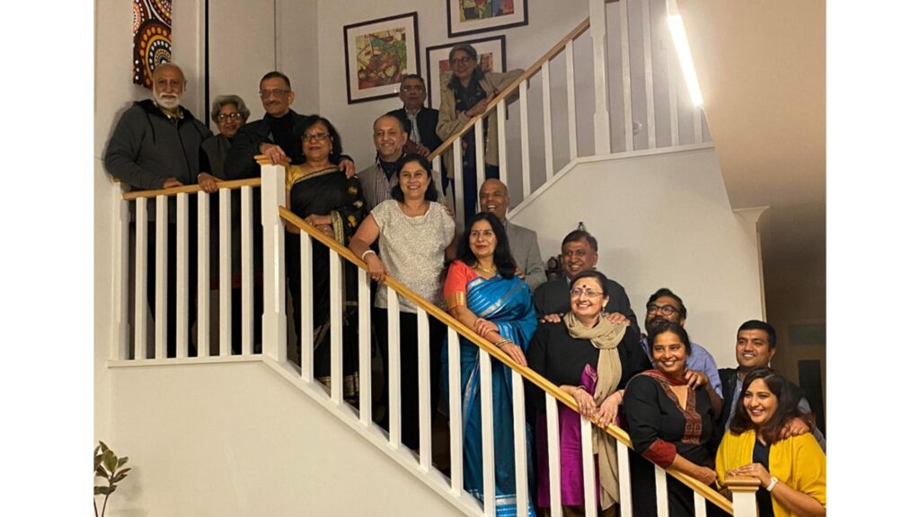 Inter-City NDAAA(AC) get together (10 April 21). Back Row: Gp Capt Yadu Das (42/I) & Mrs Sagari Das from Canberra
Front Row: Col Surinder Kahlon (36/I) & Mrs.Neelu Kahlon; Col (Dr) Sudhir Sakhuja (47/H) & Mrs Shobha Singh Sakhuja; Lt Col Ambar Banerjee (57/K) & Mrs Sanjukta Banerjee from Sydney; Lt Col Anil Nayyar (59/I) & Mrs Rekha Nayyar;
Maj Rajiv Seth (59/D) & Mrs. Jyotsna Seth; Maj Samir Shrivastava (65/L) & Mrs. Lalita Menon Shrivastava; and
Sqn Ldr Umang Nautiyal (113/D) & Lt Mayuri Handa.
Mayuri is a serving naval officer visiting her spouse Umang, who is currently doing his staff course in Canberra.